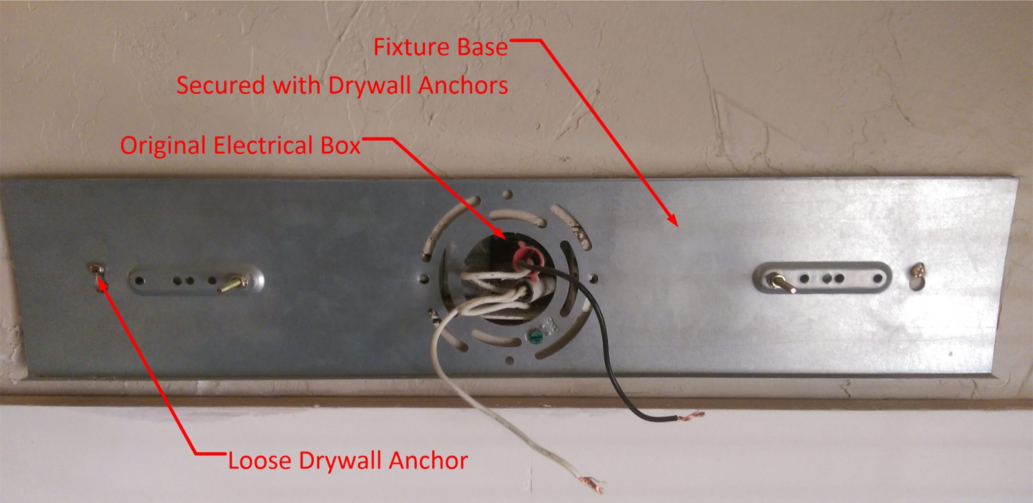 installing bathroom light fixture box