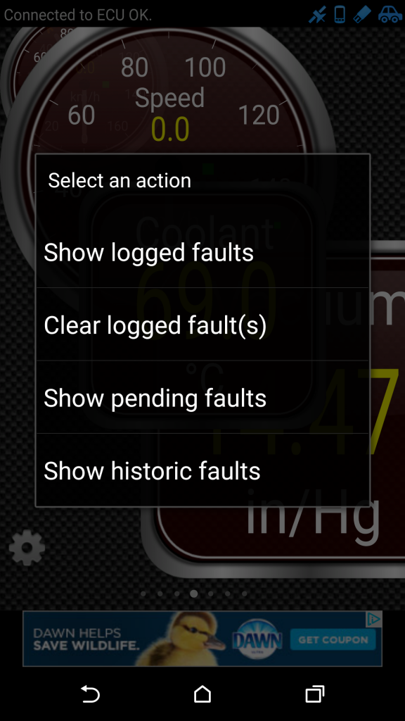 8. Select "Show Logged Faults"