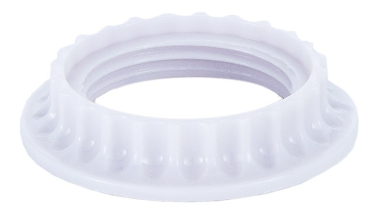 White Die-Cast Metal Ring For Porcelain Threaded Lamp Socket - New Replacement Part (40290JB)