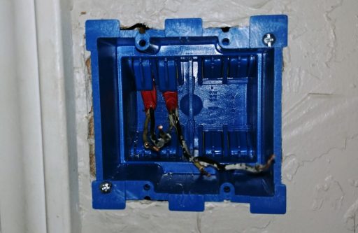 2-Gang Box Installed with Wires