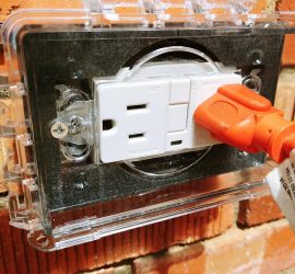 Exterior Outlet on Brick Home