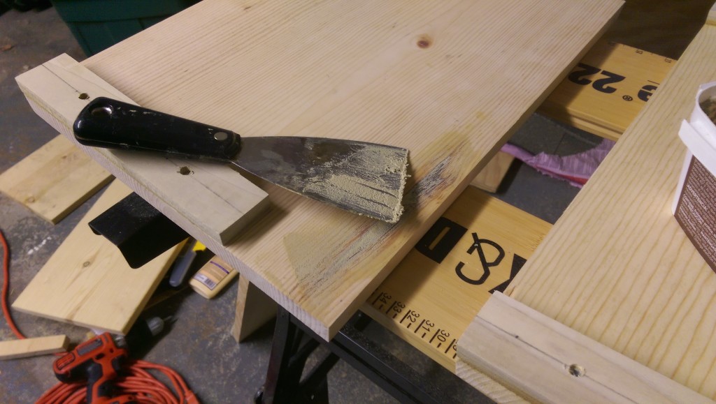 Applying Wood Filler with Putty Knife