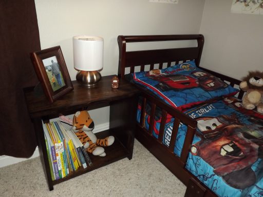 Finished Toddler Night Stand Next to Toddler Bed
