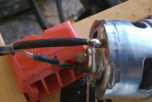 Battery String Trimmer Motor after Solder Repair