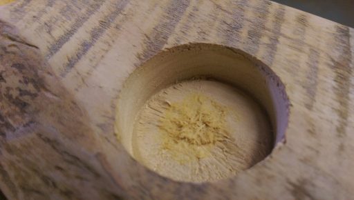 Homemade Wood Filler in Tealight Base Hole