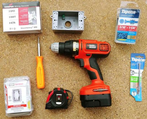 Exterior Outlet Tools and Materials